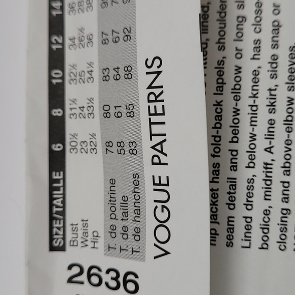 UNCUT Vogue Vintage Model Original 1940 Design Sewing Pattern 2636 Limited Ed - Picture 9 of 10